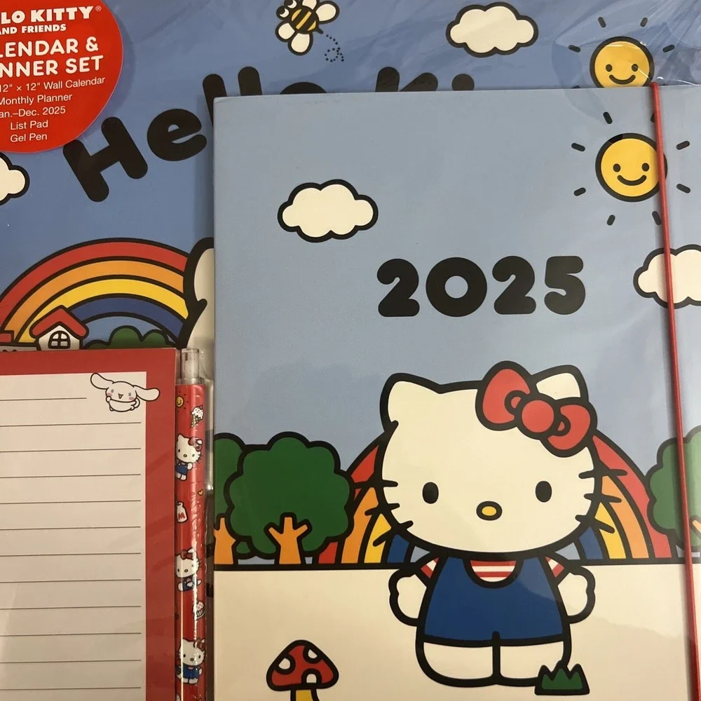 Hello Kitty and Friends 2025 Wall Calendar, Planner, List Pad, Gel Pen Set